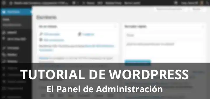 panel de administración de WordPress